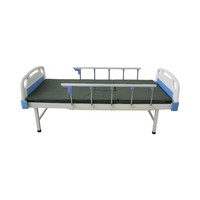 Lit médical manuel pliable à manivelle unique, mobilier d'hôpital portable avec matelas