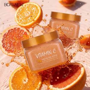 Exfoliante Corporal y Facial de Cúrcuma, AHA, Vitamina C, Azúcar y Manteca de Karité, Blanqueador, Iluminador y Limpiador, Marca Privada OEM - Product Image 3