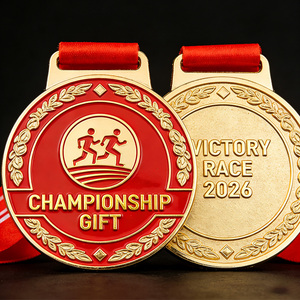 Proveedor de Medallas Deportivas Personalizadas de Metal Esmaltado Suave, Oro, Plata, Aleación de Zinc, Logotipo 2D/3D, Premio para Carreras - Product Image 1