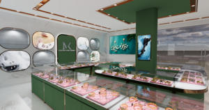 Luxuriöse Maßgefertigte 3D-Design Schmuckvitrine mit <span class=keywords><strong>LED</strong></span>-Beleuchtung Möbel-<span class=keywords><strong>Display</strong></span> für Juweliergeschäfte im Angebot - Product Image 4