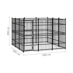 家の外の正方形のチューブ犬の犬小屋xxl屋外金属ケージ犬の実行 - Product Image 6