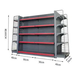 工厂定制金属黑色便利店超市吊车货架