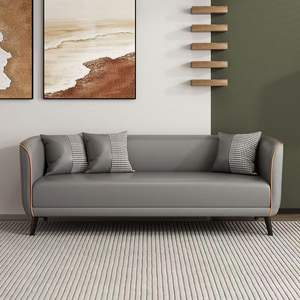 Canapé de style nordique en tissu gris, canapé carré pour salon, chambre à coucher, appartement, location - Product Image 1