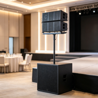 Sistema de Altavoces Line Array Activo de 3 Vías con Control DSP, Red RJ45, Madera Contrachapada de Abedul, 3400W Pico, 136dB SPL, para Escenario