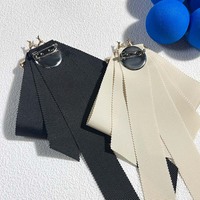 Bros Pin Kupu-kupu Kain Hitam untuk Pria dan Wanita, Bros Kerah Kemeja Profesional, Perhiasan Fashion
