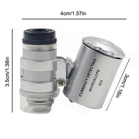 Mini 60x LED Portable Pocket Microscope Loupe MG9882 Jeweler Magnifier with 2 LEDs and UV Light MG9882