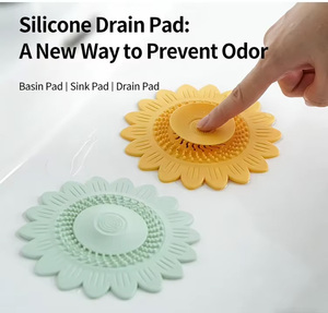Couvre-drain de sol de cuisine en silicone en forme de tournesol, personnalisé, pratique, anti-odeur et anti-insectes, pour ustensiles de salle de bain - Vente en gros - Product Image 1