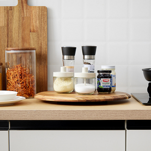 Hot Bán tự nhiên Keo Gỗ lưu trữ tổ chức bàn xoay lười biếng <span class=keywords><strong>Susan</strong></span> cho chai nhà máy hạt tiêu hoặc gia vị muối Jar - Product Image 5