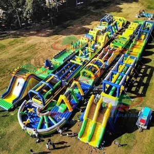 Crazy and exciting outdoor adult inflatable 5K run , inflatable large assault obstacle courses