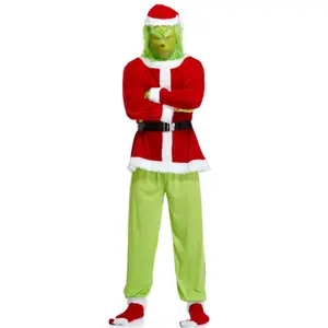 Cadılar bayramı Cosplay giyim Santa bakkal yeşil saç canavar parti giysileri Cosplay kostüm Anime Tv film kostümleri