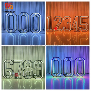 ไฟตกแต่งตัวเลข RGB เรียบหรู ขนาด 4 ฟุต พร้อมกรอบโลหะสีดำขนาดใหญ่ สำหรับงานปาร์ตี้ - Product Image 4
