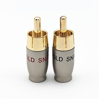 Connecteur rca de câble d'or mâle femelle en métal d'extrémité de cuivre de haute qualité pour la prise audio/vidéo rca de voiture