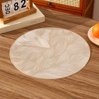 Napperons de style occidental Restaurant rond simple lumière luxe repas creux tampons de cuisine Anti-chaud ensemble de salle à manger nappe en PVC