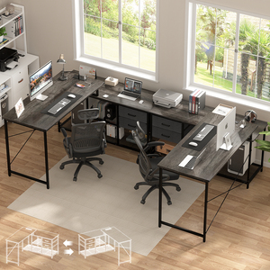 Moderner L-förmiger Computertisch mit Schubladen und Ablagefächern für das Heimbüro – Eckschreibtisch zum Lernen und Arbeiten - Product Image 5