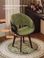 Chaise de maquillage et de coiffure en bois de style chinois, luxe léger, rotation à 360°, tapis antidérapant pour salon, salle à manger, chambre à coucher, maison SZY019