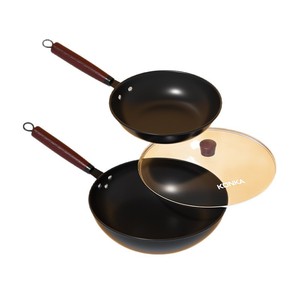 Konka Iron Cookware Set Wok And Frying Pan Rust Proof Non Stick For Household Use - Product Image 1