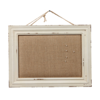 Tableau en liège et lin RTS, cadre en bois blanc, fait à la main, horizontal et vertical, 16x12 pouces, tableau d'affichage rustique en lin