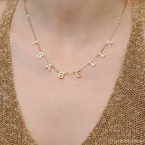 Collar de acero inoxidable con letras personalizadas, joyería No MOQ, venta al por mayor