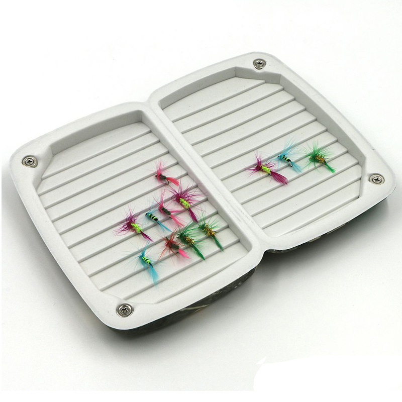 Изготовленный На Заказ небольшой MOQ RTS изготовленный на заказ Темный EVA пена зеленая рыболовная летучая коробка с эпоксидным логотипом