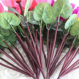 KEWEI 921 populaire fleur de <span class=keywords><strong>cyclamen</strong></span> artificielle bégonia en soie 7 fourchettes bégonia <span class=keywords><strong>rouge</strong></span> bouquet de fleurs de mariage - Product Image 4
