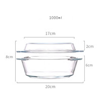 Bol en verre borosilicate de haute qualité, résistant à la chaleur, avec couvercle, pour four et micro-ondes, idéal pour soupes et salades - Vente en gros