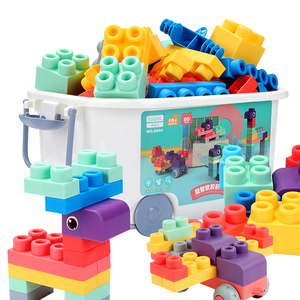 Bloques de juego de apilamiento coloridos y suaves para niños, juguetes sensoriales de bloques suaves para ensamblar, Diy - Product Image 1
