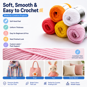 Fil de <span class=keywords><strong>coton</strong></span> mercerisé 4 brins, doux, pour tricot et crochet, idéal pour pulls, écharpes, sacs, 100% <span class=keywords><strong>coton</strong></span>, couleurs vives, vente en gros, tricot à la main - Product Image 3
