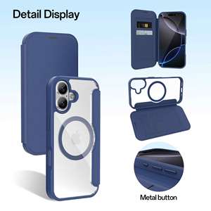 2025 Flip Card Leather 17 Shell multifuncional Premium Wallet Design <span class=keywords><strong>Fola</strong></span> Phone Case Cover para iPhone 17 Air Pro Max - Product Image 3