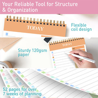 Bloc-notes de liste de tâches, carnet à spirale quotidien, planificateur minimaliste d'autodiscipline, notes de gestion du temps pour organiser les tâches quotidiennes