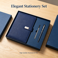 Ensemble cadeau de luxe personnalisé, cuir PU, toucher doux, couverture rigide, ensemble de bloc-notes A5, stylo, entreprise, entreprise, affaires