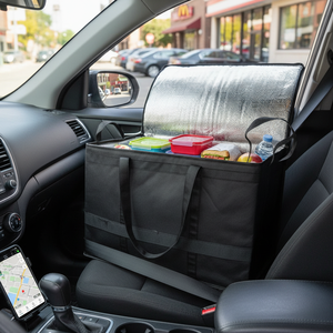 Confezione da 2 Borse Termiche Nere per Consegna Cibo 38x25x25 cm - Borsa Frigo Media - Product Image 3