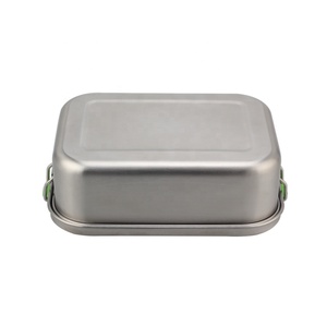 Stainless Steel <b>Lunch</b> <b>Box</b> With Metal Clip Latch <b>Leakproof</b> Bento Food Container Custom Logo - Product Image 3