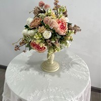 Boule de fleurs artificielles de style européen, centre de table de mariage, décoration florale pour chandelier, vase, boîte en acrylique, fête, banquet