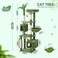 Arbre à chat en sisal et papier écologique de 70 pouces, 4+ niveaux, pour plusieurs chats, 2 condos, griffoirs, plateforme hamac, perchoir en peluche