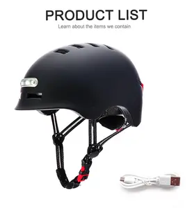 2022 새로운 CE 성인 자전거 승마 자전거 Led 빛 헬멧 전면 및 후면 신호 빛