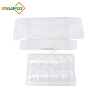 Lot de 10 boîtes cadeaux pliables transparentes en PET pour macarons, biscuits et desserts – Présentoirs clairs pour gâteaux et friandises