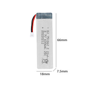 Nhà máy 3.7V 600mAh <span class=keywords><strong>751862</strong></span> <span class=keywords><strong>polymer</strong></span> lithium di động cho Giao thông vận tải hàng hóa Máy bay mô hình máy bay máy bay Die Cast đồ chơi Drone Pin - Product Image 6