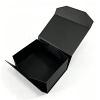 Boîte rigide pliable en carton noir mat de luxe avec logo personnalisé, fermeture magnétique, boîte cadeau en papier pour les petites entreprises