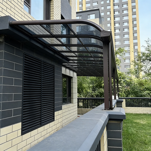 กันสาดน้ำหนักเบาจากจีน โครงอะลูมิเนียมเคลือบพีซี กันน้ำได้ตามธรรมชาติ ประกอบง่าย - Product Image 5