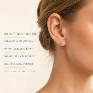 ASTM F136 Titan Kristall <span class=keywords><strong>Piercing</strong></span>-Oberteil Rund CZ Innengewinde Ersatz-Endstück für Knorpel Helix Tragus Labret 3mm-6mm - Product Image 3