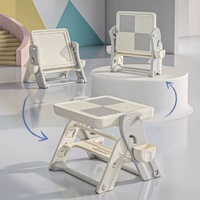 Nouveau 6 en 1 enfants bébé apprentissage jouer au dessin table d'étude en plastique pliant bloc de construction table et chaise ensemble pour enfants