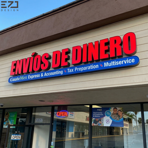 Letrero LED 3D Personalizado EZD para Tiendas, Letras de Canal Acrílicas Iluminadas Montadas <span class=keywords><strong>en</strong></span> Pared, Señalización Comercial para Agencias y Tiendas Minoristas - Product Image 1