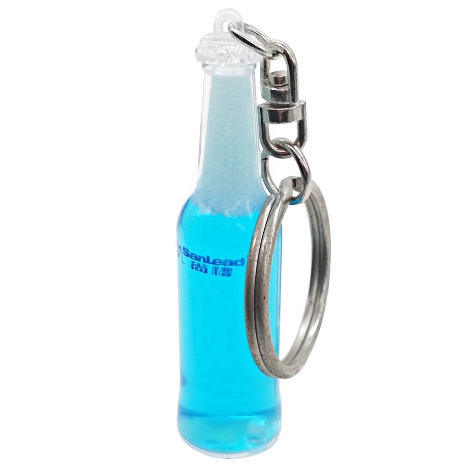 Custom Liquid Keychain Custom Acrylic Key Holder - Floating Keyring Beer Liquid Motion Keychain