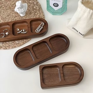 Desayuno casero, barbacoa, hot pot, plato para condimentos de kimchi, plato pequeño de tres compartimentos para acompañantes, estilo coreano, madera maciza - Product Image 1