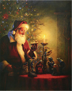 Kits de pintura por números personalizados DIY pinturas al óleo digitales de Papá Noel y el bebé para adultos - Product Image 1