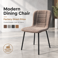 Chaise de salle à manger moderne rembourrée, tissu texturé, assise rembourrée, dossier incurvé pour la maison, le restaurant, l'hôtel
