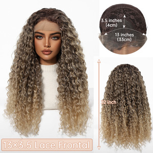 <span class=keywords><strong>Peluca</strong></span> Europe United Afro Pequeño Rizado 13*4 con Flequillo Mate, Fibra de Alta Temperatura, Natural, Transpirable, Se Puede Teñir, Doméstica - Product Image 2