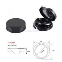 Boîtier compact rond pour poudre blush en plastique ABS recyclé à deux couches avec miroir et logo personnalisé