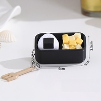 Porte-Clés Nourriture Miniature Réaliste Steak Boîte Bento Porte-Clés Mignon Anti Stress Sac à Dos Pendentif