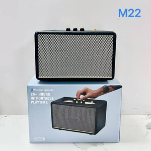 M22 Vintage <b>Retro</b> <b>Speaker</b> 30W Super Bass Wooden Leather Cabinet Portable Desktop Home Party Audio Wholesale - Product Image 4